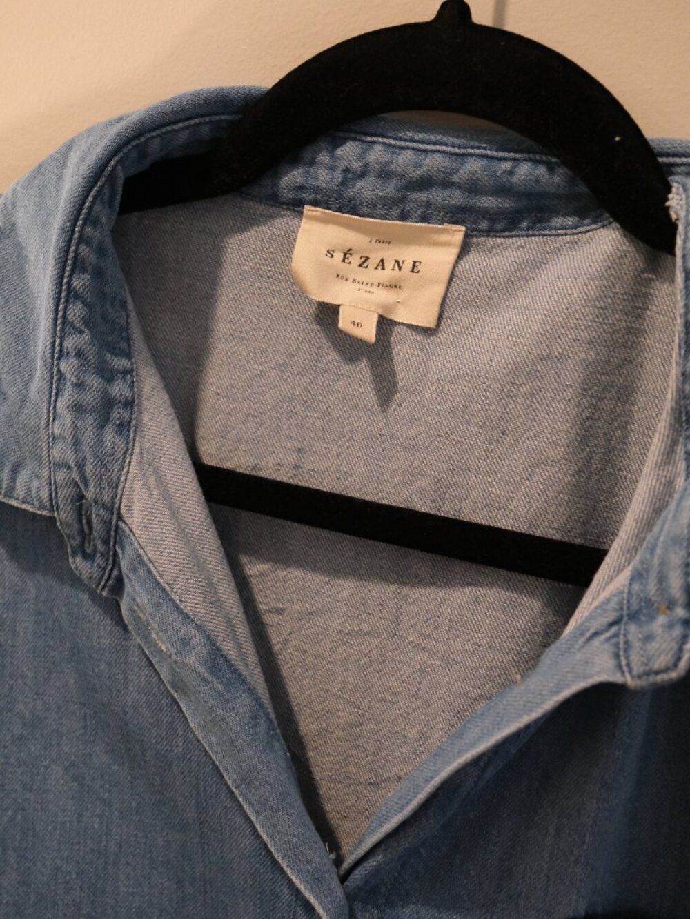 Sezane Dora Dress Denim Blue Midi Size 40 US 8 - Picture 4 of 8